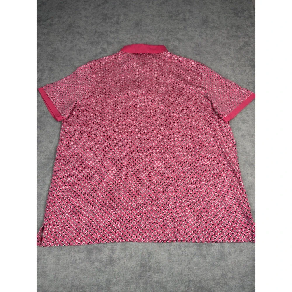 Polo Ralph Lauren Polo Shirt XL Pink Geometric Classic Fit Cotton